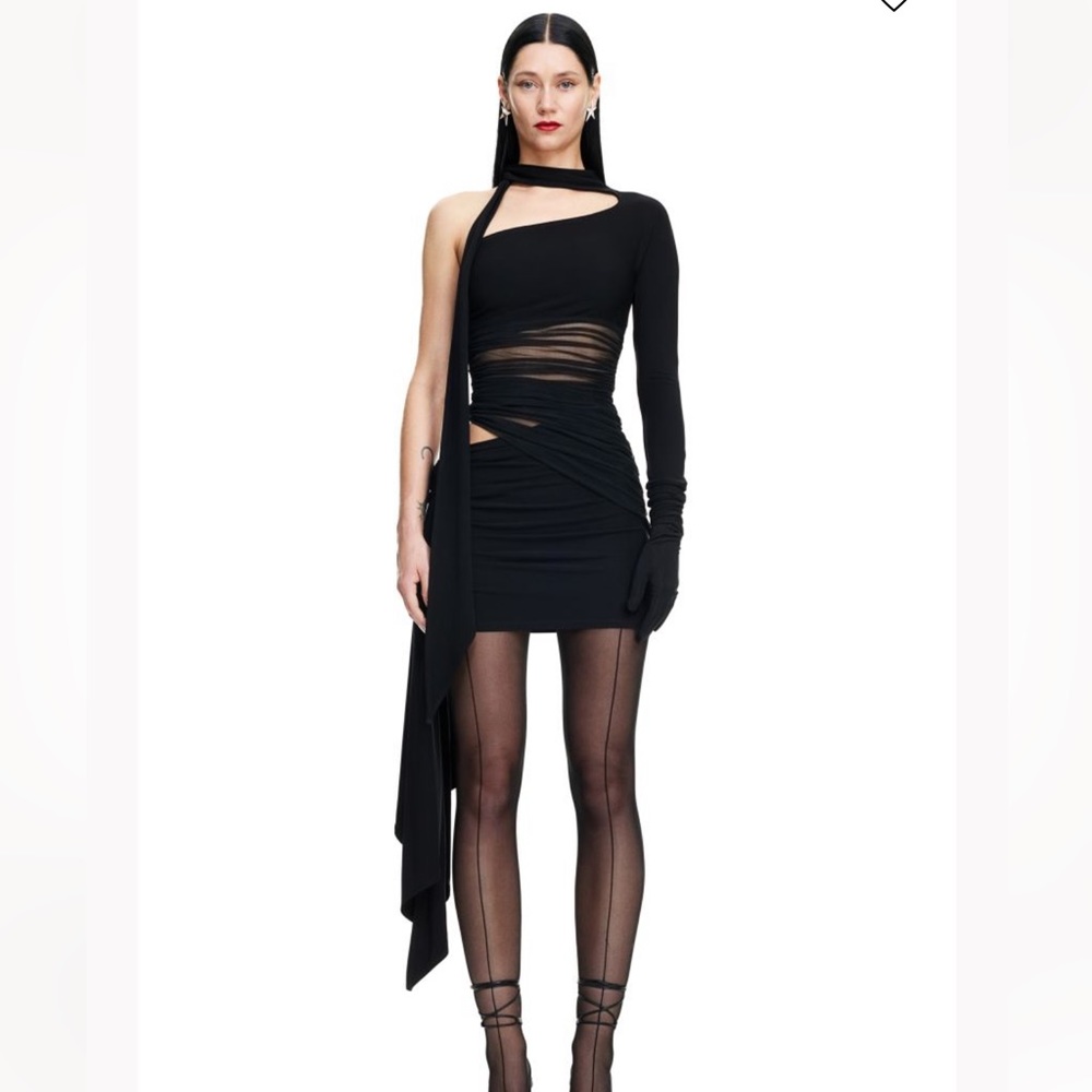 MUGLER X H&M Knot Detail 1 Shoulder Dress